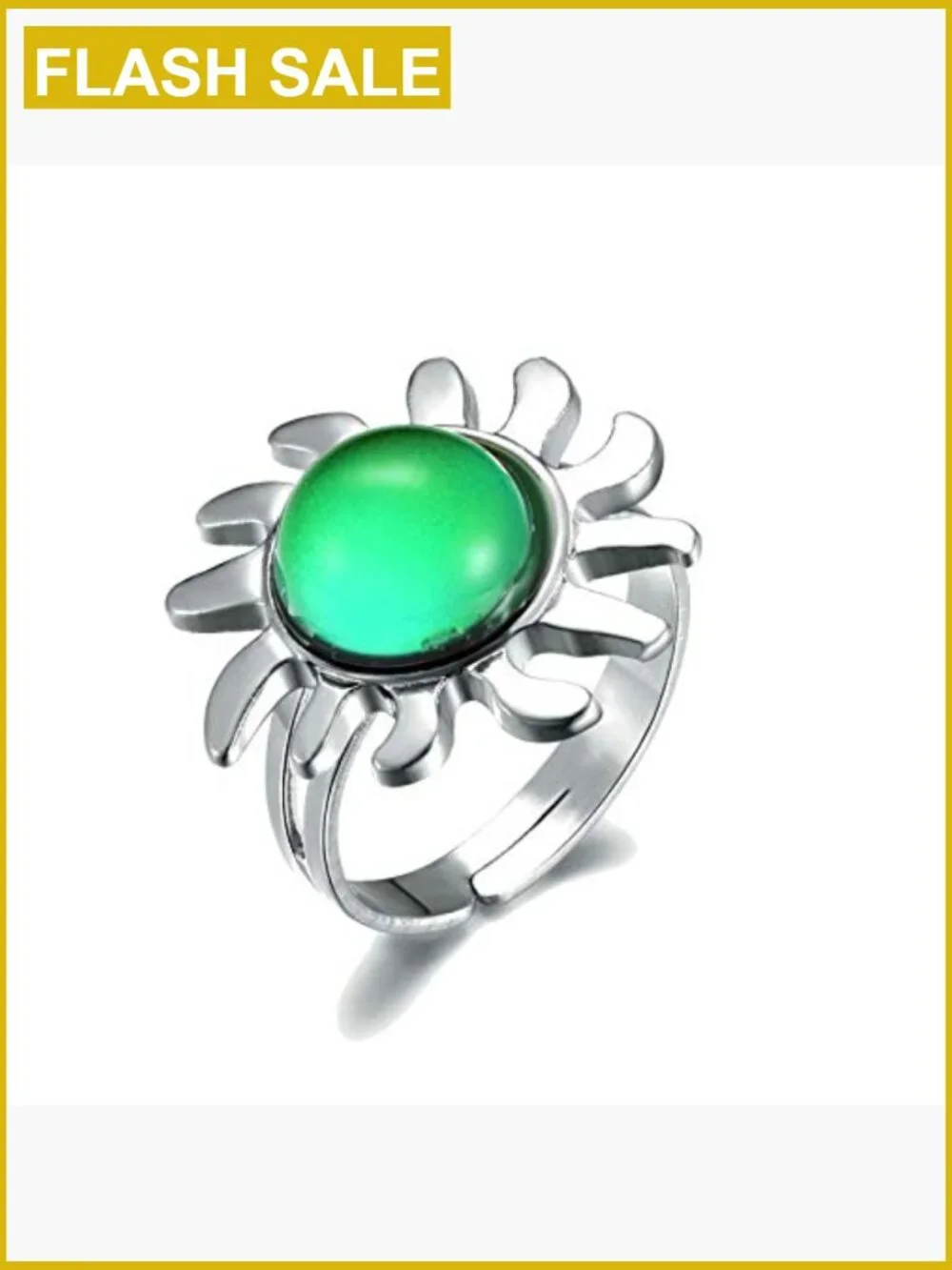 12 Mood Rings Adjustable Stainless Steel Temperature Color Change Party Favor
